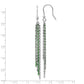 Sterling Silver Rhodium & Green Flash-Plated Chain Dangle Earrings