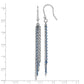 Sterling Silver Rhodium & Blue Flash-Plated Chain Dangle Earrings