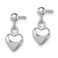 Sterling Silver Rh-Plated Polished Heart Children'S Post Dangle Earrings