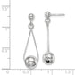 Sterling Silver Rhodium-Plated Post Dangle Earrings