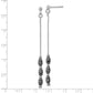 Sterling Silver Ruthenium-Plated D/C Beaded Post Dangle Earrings