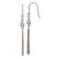 Sterling Silver Rose Rhod/Ruthenium-Plated Chain & Beaded Dangle Earrings