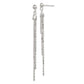 Sterling Silver Rhodium-Plated Fancy Multi-Strand Post Dangle Earrings