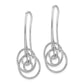 Sterling Silver Rhodium-Plated D/C Fancy Circles Dangle Earrings