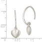 Sterling Silver Rhodium-Plated Satin Heart Dangle Earrings