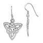 Sterling Silver Rhodium-Plated Polished Celtic Knot Dangle Earrings