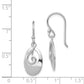 Sterling Silver Rhodium-Plated Polished Swirl Oval Dangle Earrings