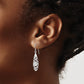 Sterling Silver Rhodium-Plated Polished Fancy Flower Dangle Earrings