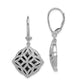 Sterling Silver Rhodium-Plated D/C Onyx Leverback Dangle Earrings