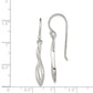 Sterling Silver Rhodium-Plated Polished Twisted Design Dangle Earrings