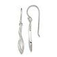 Sterling Silver Rhodium-Plated Polished Twisted Design Dangle Earrings