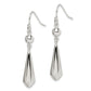 Sterling Silver Polished Beaded Teardrop Dangle Earrings