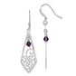 Sterling Silver Antiqued Amethyst Shepherd Hook Earrings