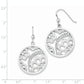 Sterling Silver Rhodium-Plated Cz Floral Round Dangle Earrings