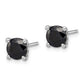 Sterling Silver Rhodium-Plated Black Sapphire Post Earrings