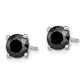 Sterling Silver Rhodium-Plated 6mm Black Sapphire Post Earrings