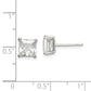 Sterling Silver Polished 6mm Princess Cz Stud Earrings