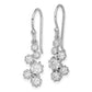 Sterling Silver Rhodium-Plated Polished Cz Journey Dangle Earrings