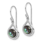 Sterling Silver Rhodium-Plated Polished Abalone Teardrop Dangle Earrings