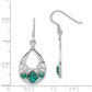 Sterling Silver Rhodium-Plated Recon. Turquoise Dangle Earrings