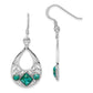 Sterling Silver Rhodium-Plated Recon. Turquoise Dangle Earrings