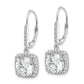 Sterling Silver Rhodium-Plated Polished Cz Dangle Earrings