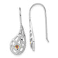 Ss/Gold Plated Sterling Silver Gold-Plated Polished & Satin Amethyst Criss Cross Teardrop Dangle Earrings