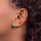 Sterling Silver Rhodium-Plated Polished Peridot Round Post Earrings