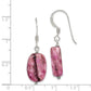 Sterling Silver Polished Oval Purple Jasper Dangle Earrings