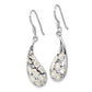 Sterling Silver Polished Mother Of Pearl Teardrop Dangle Earrings