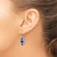 Sterling Silver Rhodium-Plated Polished Filigree Lapis Dangle Earrings