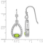 Sterling Silver Rhodium-Plated Peridot Shepherd Hook Dangle Earrings