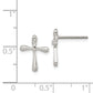 Sterling Silver Polished Diamond Cross Post Earrings