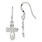 Sterling Silver Polished Swirl Cross Dangle Earrings