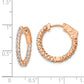 Sterling Silver Shimmer Rose-Tone Rose Gold-Plated 38 Stone 1.75mm Cz In And Out Round Hinged Hoop Earrings