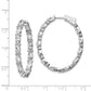 Sterling Silver Shimmer Rhodium-Plated 76 Stone Cz Fancy In And Out Oval Hinged Hoop Earrings