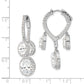 Sterling Silver Rhodium-Plated Polished Cz Fancy Dangle In & Out Earrings