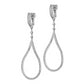 Sterling Silver Shimmer Rhodium-Plated 172 Stone Cz Teardrop Dangle Hinged Post Earrings