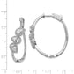 Sterling Silver Shimmer Rhodium-Plated 198 Stone Cz Pear Halo Twisted In And Out Oval Hinged Hoop Earrings