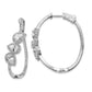 Sterling Silver Shimmer Rhodium-Plated 198 Stone Cz Pear Halo Twisted In And Out Oval Hinged Hoop Earrings