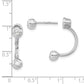 Sterling Silver Rhodium-Plated Cz Front & Back Post Dangle Earrings