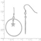 Sterling Silver Rh-Plated D/C Enamel Glitter Fabric Star In Circle Earrings