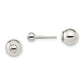 Sterling Silver Polished 4mm/8mm Ball Front Back Post Earrings