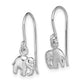 Sterling Silver Rhodium-Plated Polished Elephant Dangle Earrings