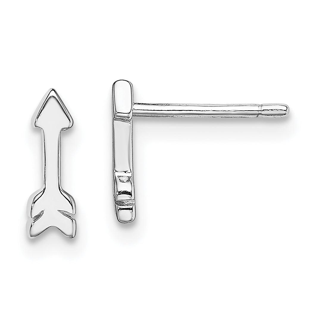 Sterling Silver Rhodium-Plated Arrow Post Earrings