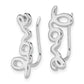 Sterling Silver Rhodium-Plated Polished Love Ear Climber Earrings