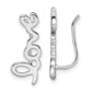 Sterling Silver Rhodium-Plated Polished Love Ear Climber Earrings