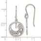 Sterling Silver Rhodium-Plated Circle Clover/Celtic Knot Dangle Earrings