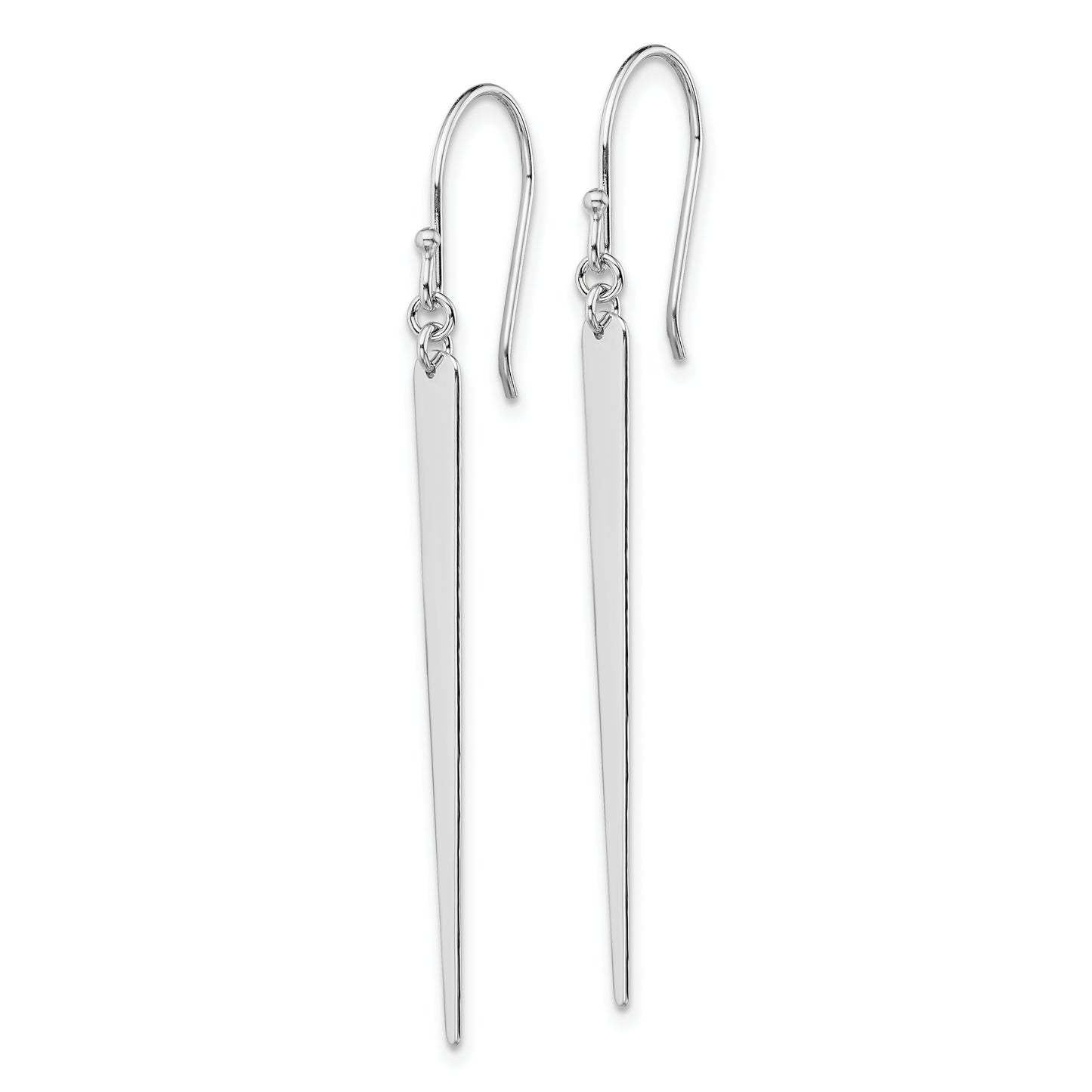 Sterling Silver Rhodium-Plated Polished Spike Dangle Earrings