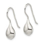 Sterling Silver Rhodium-Plated Polished Teardrop Earrings